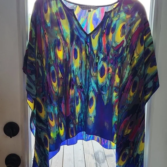 Trina Turk 100% pure silk‎ top Sz M - Picture 11 of 13